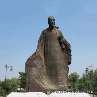 石雕校园诗人杜甫雕塑