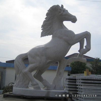 公园石雕动物马