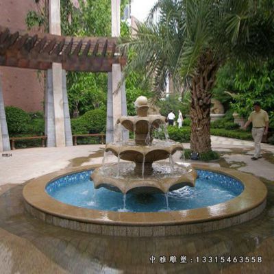 小区石雕多层喷泉