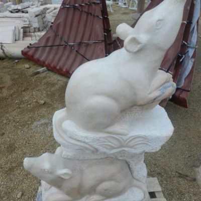 广场动物老鼠石雕