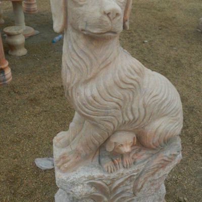 看门石雕动物狗