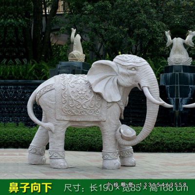 公园石雕动物大象