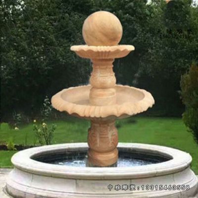 小区石雕财源滚滚风水球