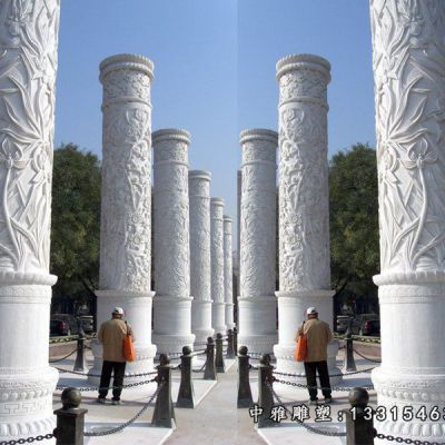 石雕广场大型龙柱