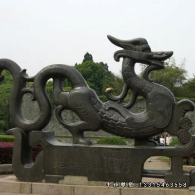 广场石雕仿古龙雕塑