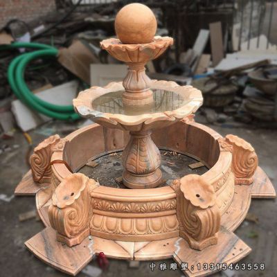 石雕小区招财风水球