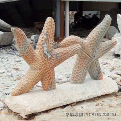石雕晚霞红海星雕塑