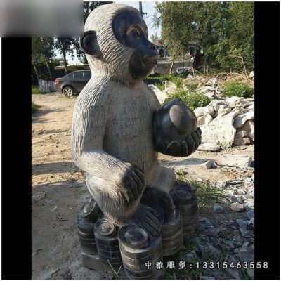 户外石雕动物猴雕塑