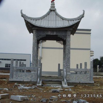 户外石雕凉亭景观