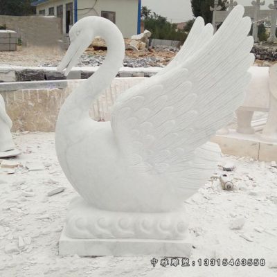 公园动物石雕天鹅