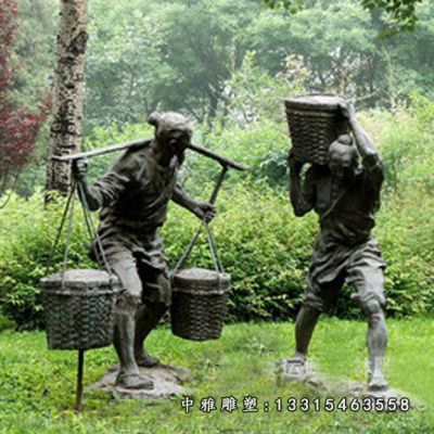 铜雕广场搬运工雕像