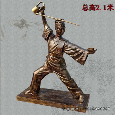 铜雕广场茶壶表演人物