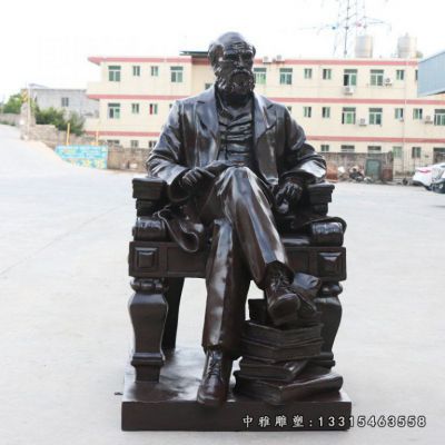 铜雕西方名人达尔文