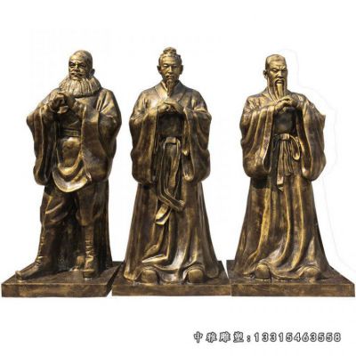 广场铜雕桃园三结义人物