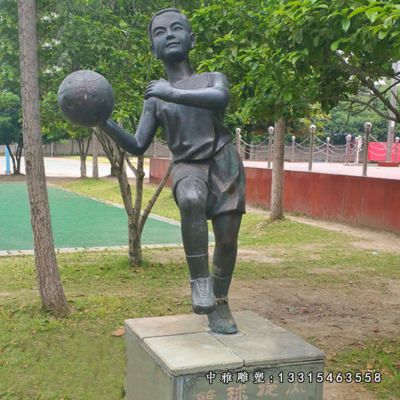 户外铜雕打篮球人物