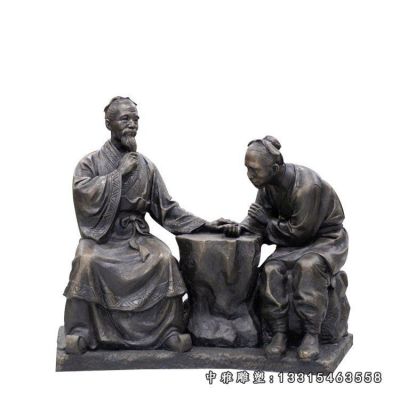 铜雕广场把脉人物