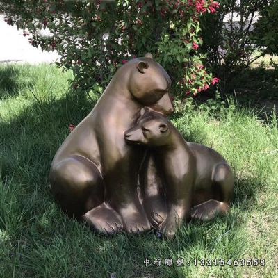 公园铜雕动物熊雕塑