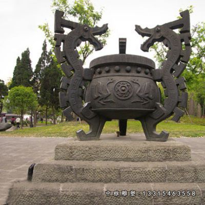 寺院三足鼎铜雕雕塑