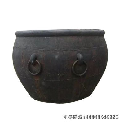 铜雕庭院圆形水缸