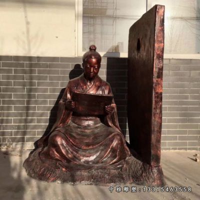 校园凿壁借光人物铜雕 