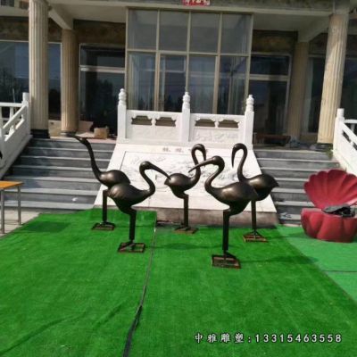 铜雕公园抽象仙鹤