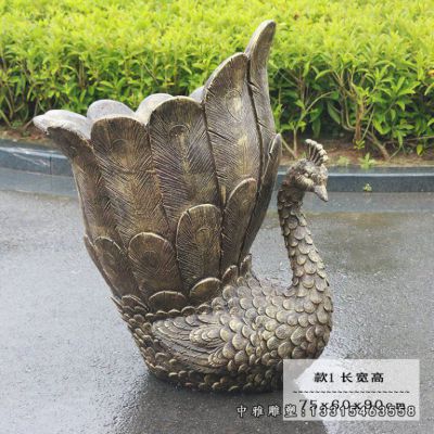 公园动物孔雀铜雕塑