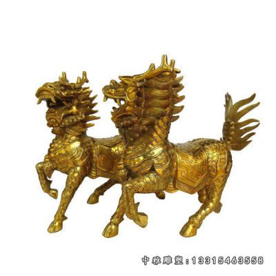 广场祥瑞麒麟铜雕