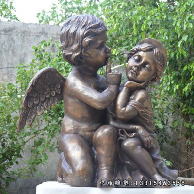 铜雕小型西方天使