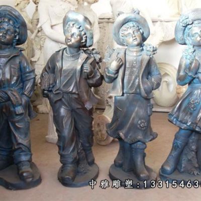 铜雕广场西方人物