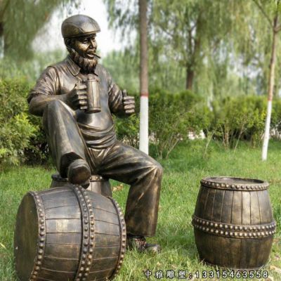 园林喝酒人物铜雕