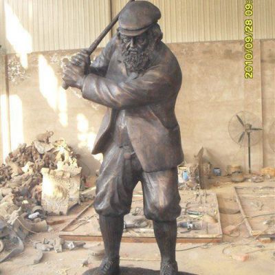 铜雕户外高尔夫球人物