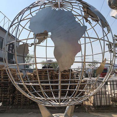 不锈钢地球仪景观雕塑 