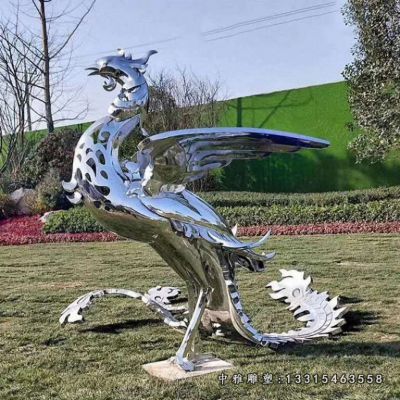 公园孔雀不锈钢雕塑