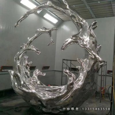 不锈钢海浪造型雕塑