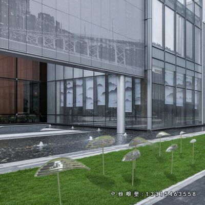 不锈钢别墅鱼摆件