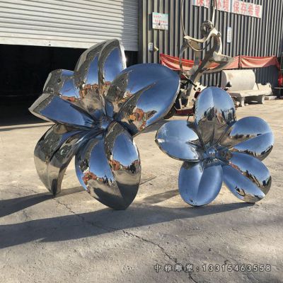 不锈钢园林花朵雕塑