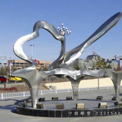 不锈钢广场钢琴摆件