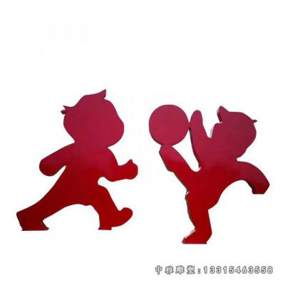 不锈钢剪影运动人物雕像