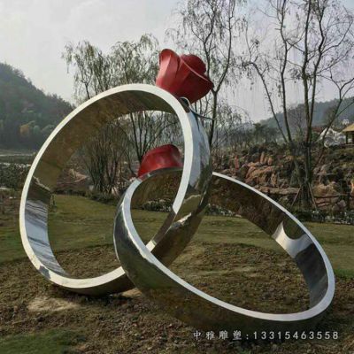 玫瑰花戒指不锈钢雕塑