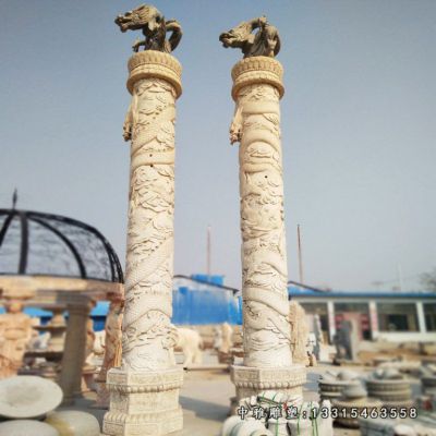 广场龙柱景观石雕