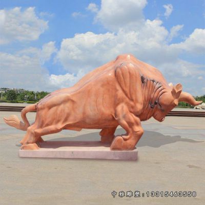 广场石雕开荒牛雕塑