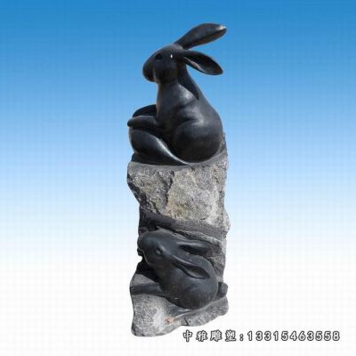 公园石雕兔子雕塑