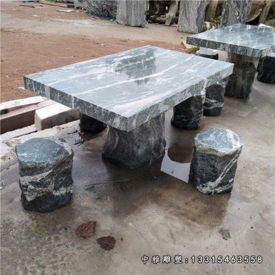 方形石桌凳摆件
