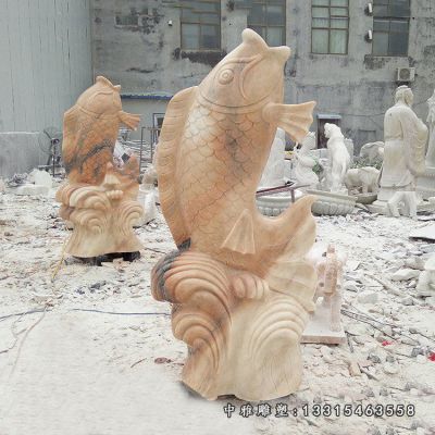 石雕动物金鱼
