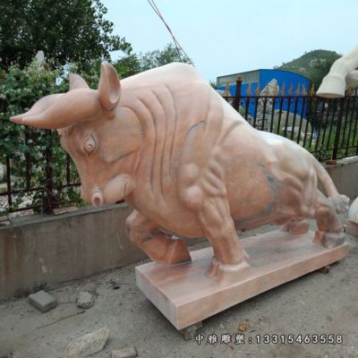 广场石雕开荒牛