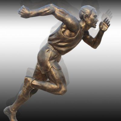 铜雕跑步人物