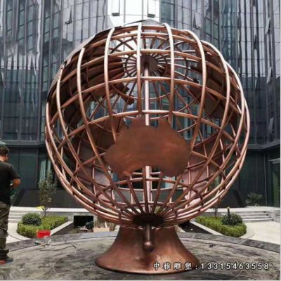 铜雕广场地球仪