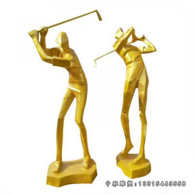 铜雕高尔夫球人物