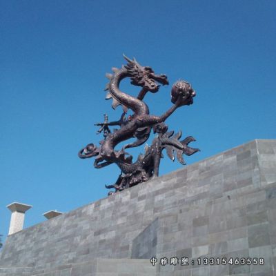 广场铜雕龙摆件