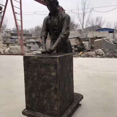 铜雕庭院茶文化人物